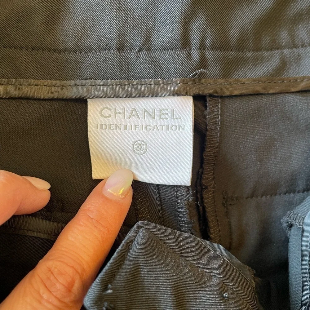 Chanel Identification Line Black Pants size 8